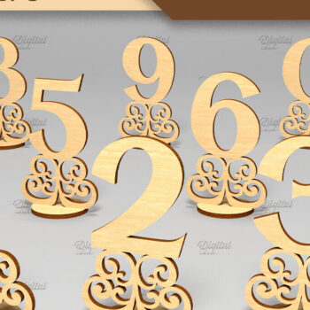 Intra απο ξύλο plywood 3mm-4mm πάχος – Πακέτο λέιζερ αριθμών πίνακα. Γάμος Δίασταση  20x20 cm INTRAFABR-87116618 - Image 1