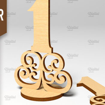 Intra απο ξύλο plywood 3mm-4mm πάχος – Πακέτο λέιζερ αριθμών πίνακα. Γάμος Δίασταση  20x20 cm INTRAFABR-87116618 - Image 2