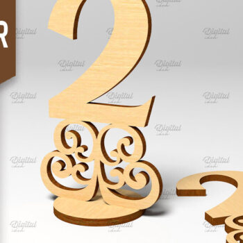 Intra απο ξύλο plywood 3mm-4mm πάχος – Πακέτο λέιζερ αριθμών πίνακα. Γάμος Δίασταση  20x20 cm INTRAFABR-87116618 - Image 3