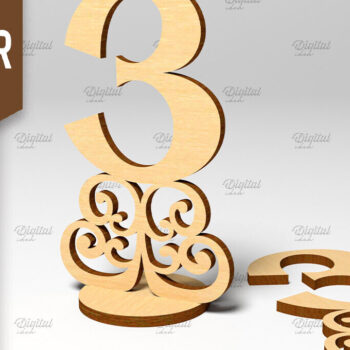 Intra απο ξύλο plywood 3mm-4mm πάχος – Πακέτο λέιζερ αριθμών πίνακα. Γάμος Δίασταση  20x20 cm INTRAFABR-87116618 - Image 4