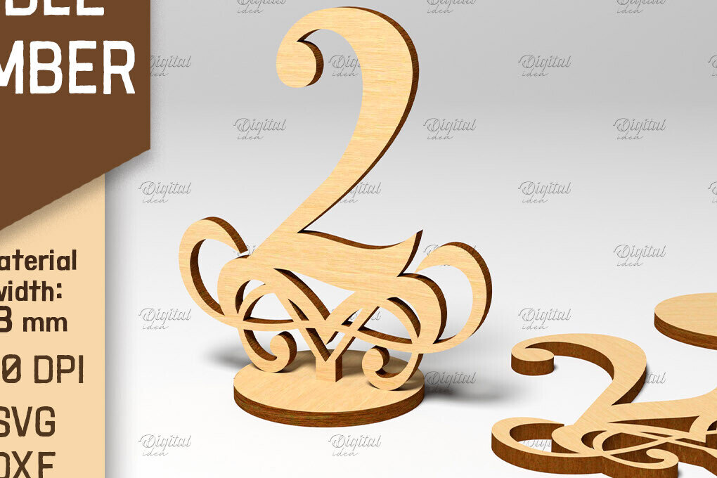 Intra απο ξύλο plywood 3mm-4mm πάχος – Αριθμός πίνακα. Γάμος. Νούμερο 2 Δίασταση  20x20 cm INTRAFABR-87120711