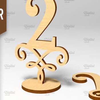 Intra απο ξύλο plywood 3mm-4mm πάχος – Αριθμός πίνακα. Γάμος. Νούμερο 2 Δίασταση  20x20 cm INTRAFABR-86710748 - Image 1