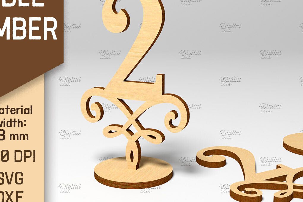 Intra απο ξύλο plywood 3mm-4mm πάχος – Αριθμός πίνακα. Γάμος. Νούμερο 2 Δίασταση  20x20 cm INTRAFABR-86710748