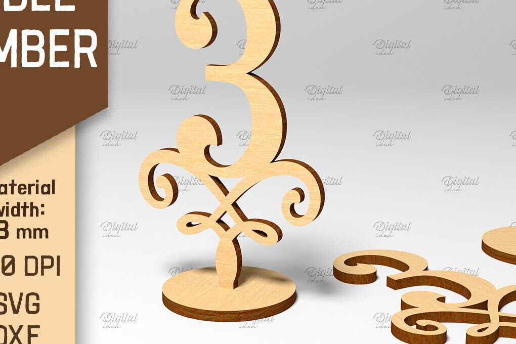 Intra απο ξύλο plywood 3mm-4mm πάχος – Αριθμός πίνακα. Γάμος. Νούμερο 3 Δίασταση  20x20 cm INTRAFABR-86710804