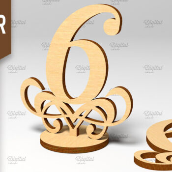 Intra απο ξύλο plywood 3mm-4mm πάχος – Αριθμός πίνακα. Γάμος. Νούμερο 6 Δίασταση  20x20 cm INTRAFABR-87120863 - Image 1