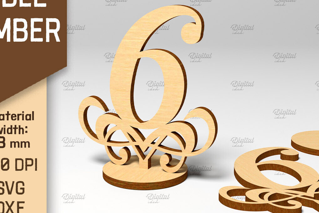 Intra απο ξύλο plywood 3mm-4mm πάχος – Αριθμός πίνακα. Γάμος. Νούμερο 6 Δίασταση  20x20 cm INTRAFABR-87120863