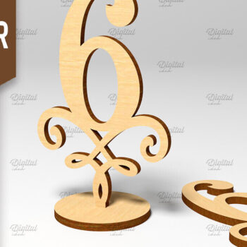 Intra απο ξύλο plywood 3mm-4mm πάχος – Αριθμός πίνακα. Γάμος. Νούμερο 6 Δίασταση  20x20 cm INTRAFABR-86710906 - Image 1