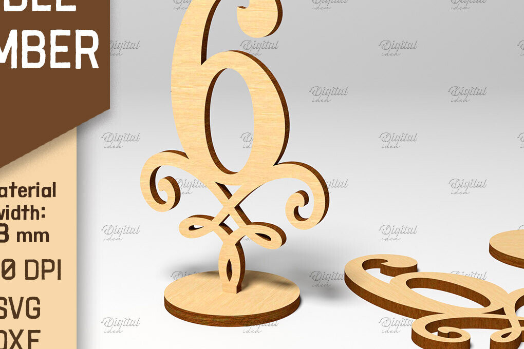 Intra απο ξύλο plywood 3mm-4mm πάχος – Αριθμός πίνακα. Γάμος. Νούμερο 6 Δίασταση  20x20 cm INTRAFABR-86710906