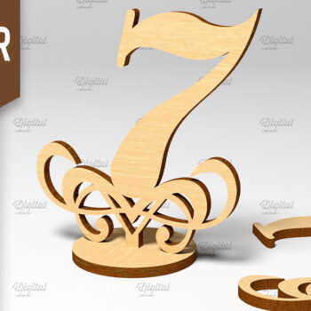 Intra απο ξύλο plywood 3mm-4mm πάχος – Αριθμός πίνακα. Γάμος. Νούμερο 7 Δίασταση 20x20 cm INTRAFABR-87120895 - Image 1