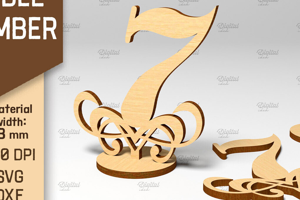 Intra απο ξύλο plywood 3mm-4mm πάχος – Αριθμός πίνακα. Γάμος. Νούμερο 7 Δίασταση  20x20 cm INTRAFABR-87120895