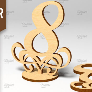 Intra απο ξύλο plywood 3mm-4mm πάχος – Αριθμός πίνακα. Γάμος. Νούμερο 8 Δίασταση  20x20 cm INTRAFABR-87120940 - Image 1