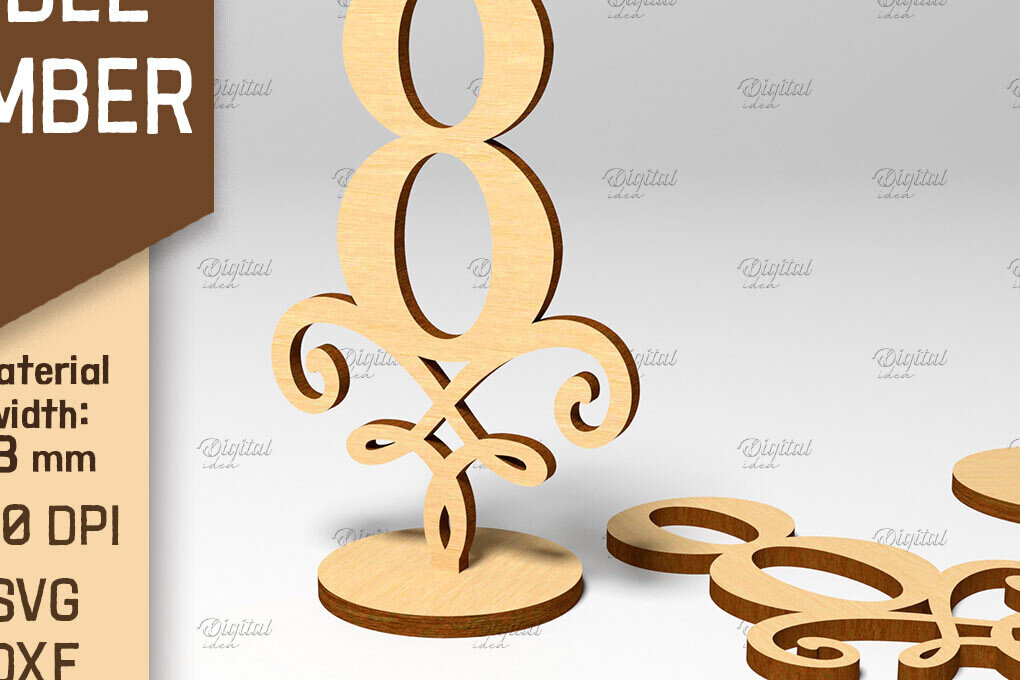 Intra απο ξύλο plywood 3mm-4mm πάχος – Αριθμός πίνακα. Γάμος. Νούμερο 8 Δίασταση  20x20 cm INTRAFABR-86711026