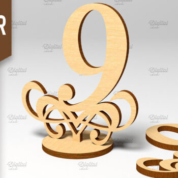 Intra απο ξύλο plywood 3mm-4mm πάχος – Αριθμός πίνακα. Γάμος. Νούμερο 9 Δίασταση 20x20 cm INTRAFABR-87120983 - Image 1