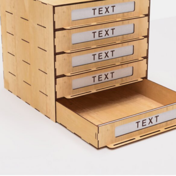 Intra απο ξύλο plywood 3mm-4mm πάχος – Table Organizer 5 Drawers File Δίασταση  20x20 cm INTRAFABR-102528036 - Image 1