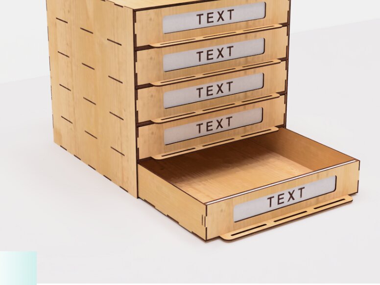 Intra απο ξύλο plywood 3mm-4mm πάχος – Table Organizer 5 Drawers File Δίασταση  20x20 cm INTRAFABR-102528036