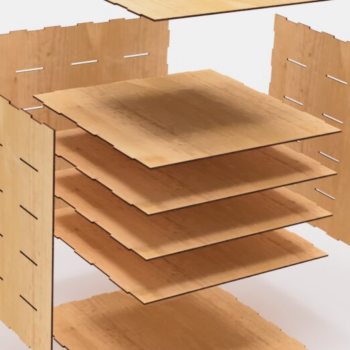 Intra απο ξύλο plywood 3mm-4mm πάχος – Table Organizer 5 Drawers File Δίασταση  20x20 cm INTRAFABR-102528036 - Image 5