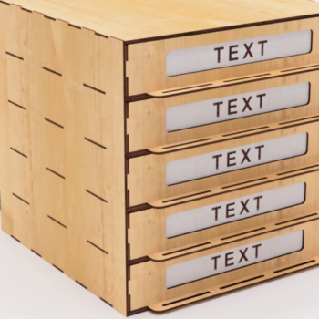 Intra απο ξύλο plywood 3mm-4mm πάχος – Table Organizer 5 Drawers File Δίασταση  20x20 cm INTRAFABR-102528036 - Image 6