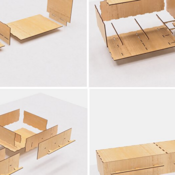 Intra απο ξύλο plywood 3mm-4mm πάχος – Επιτραπέζιο ράφι με συρτάρια Δίασταση  20x20 cm INTRAFABR-114873918 - Image 3