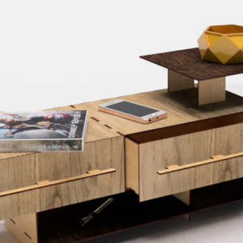 Intra απο ξύλο plywood 3mm-4mm πάχος – Επιτραπέζιο ράφι με συρτάρια Δίασταση  20x20 cm INTRAFABR-114873918 - Image 6