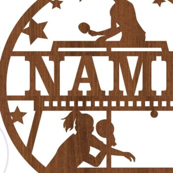 Intra απο ξύλο plywood 3mm-4mm πάχος – Επιτραπέζια αντισφαίριση Γυναικείο όνομα Laser Δίασταση  20x20 cm INTRAFABR-78468667 - Image 4