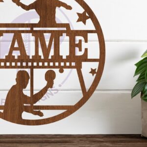 Intra απο ξύλο plywood 3mm-4mm πάχος – Επιτραπέζια αντισφαίριση ανδρικού ονόματος Laser Δίασταση  20x20 cm INTRAFABR-78468415