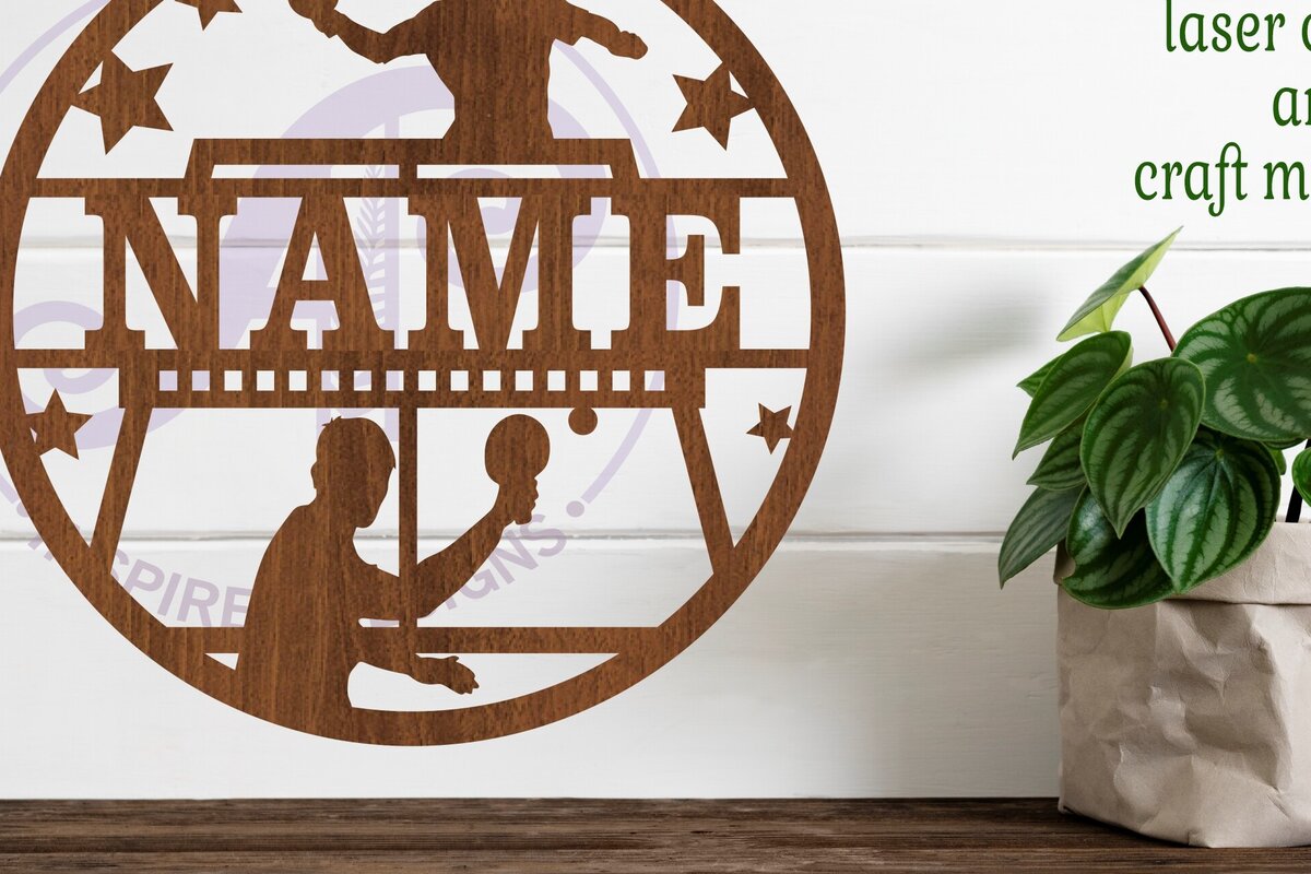 Intra απο ξύλο plywood 3mm-4mm πάχος – Επιτραπέζια αντισφαίριση ανδρικού ονόματος Laser Δίασταση  20x20 cm INTRAFABR-78468415