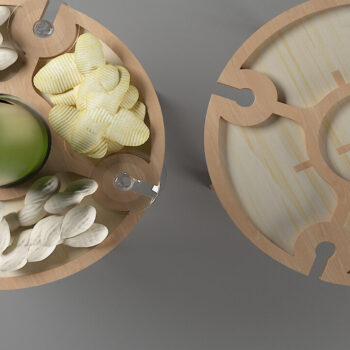 Intra απο ξύλο plywood 3mm-4mm πάχος – Τραπέζι με ποτηροθήκη / Σερβίρισμα σνακ Δίασταση  20x20 cm INTRAFABR-54573312 - Image 2