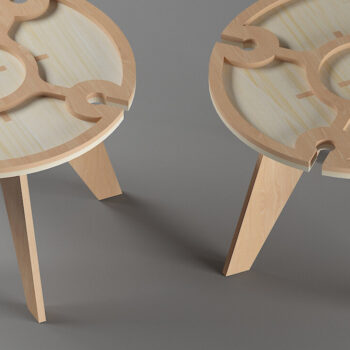 Intra απο ξύλο plywood 3mm-4mm πάχος – Τραπέζι με ποτηροθήκη / Σερβίρισμα σνακ Δίασταση  20x20 cm INTRAFABR-54573312 - Image 4