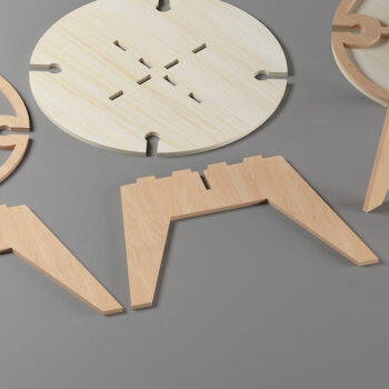 Intra απο ξύλο plywood 3mm-4mm πάχος – Τραπέζι με ποτηροθήκη / Σερβίρισμα σνακ Δίασταση  20x20 cm INTRAFABR-54573312 - Image 5