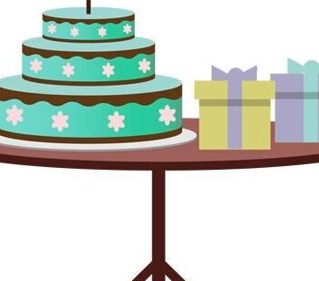 Intra απο ξύλο plywood 3mm-4mm πάχος – Τραπέζι με δύο δώρα, διανυσματικό κέικ Δίασταση 20x20 cm INTRAFABR-35556315 - Image 1