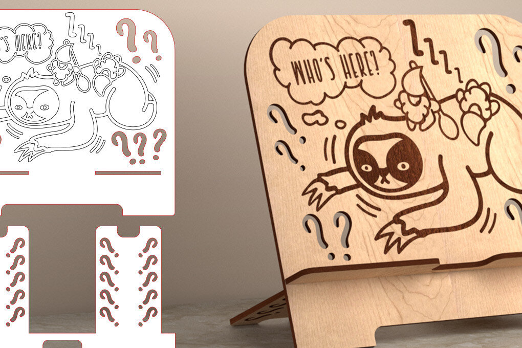 Intra απο ξύλο plywood 3mm-4mm πάχος – Tablet Stand | Αστείο Δίασταση  20x20 cm INTRAFABR-53558992