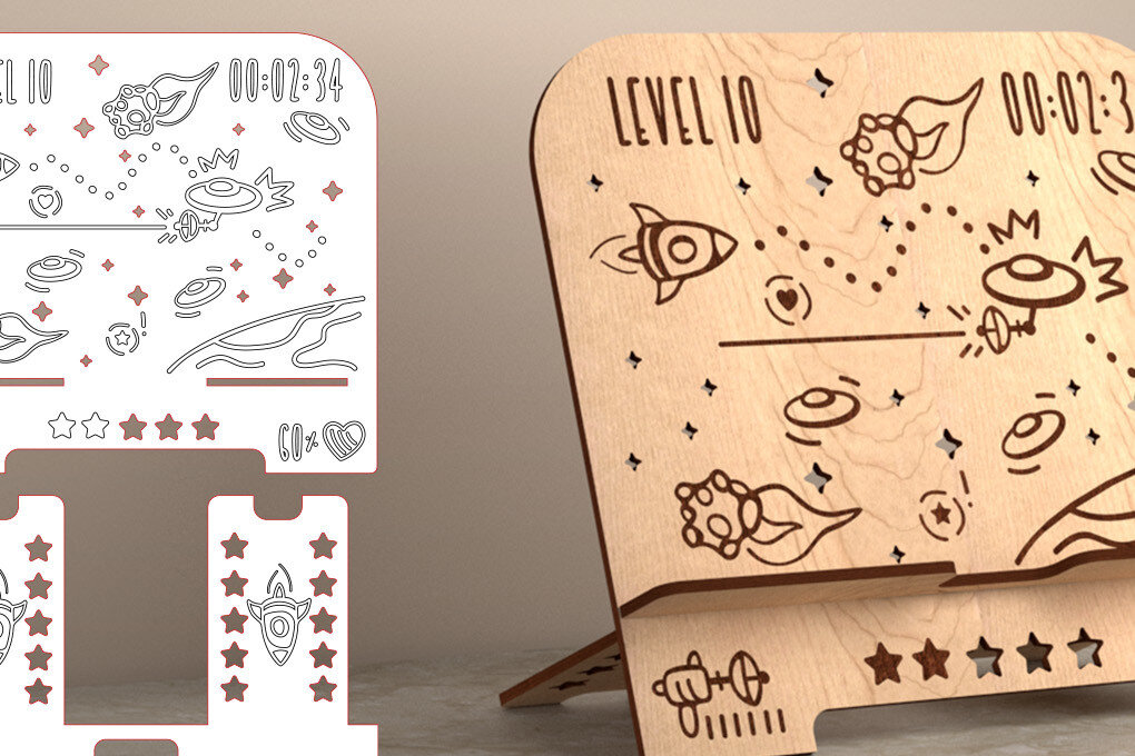 Intra απο ξύλο plywood 3mm-4mm πάχος – Tablet Stand | Αστείο Δίασταση  20x20 cm INTRAFABR-53559252