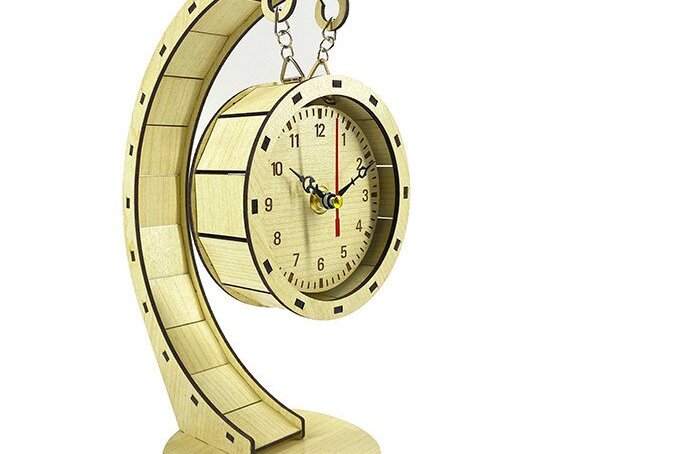 Intra απο ξύλο plywood 3mm-4mm πάχος – Επιτραπέζιο ρολόι, ρολόι εκκρεμές Δίασταση  20x20 cm INTRAFABR-37888544