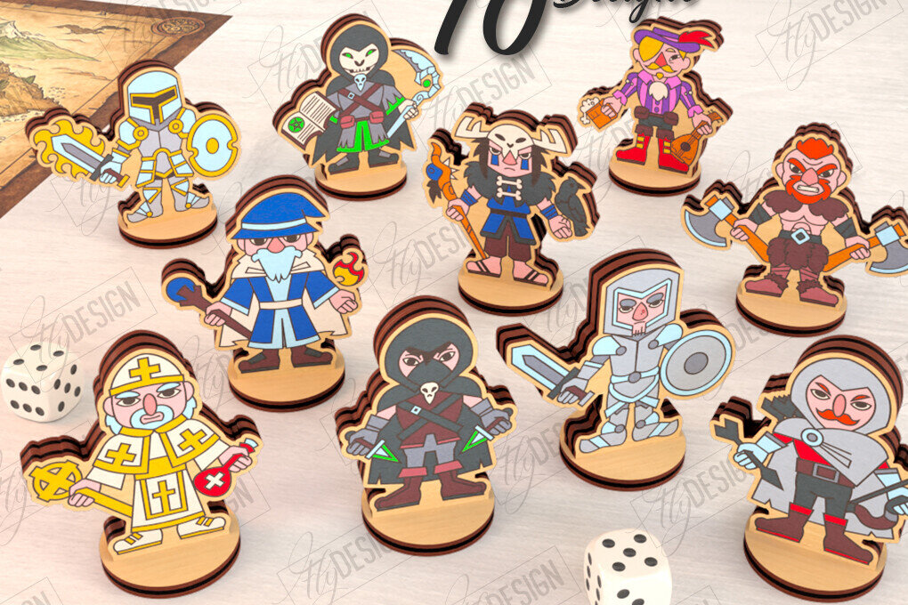 Intra απο ξύλο plywood 3mm-4mm πάχος – Μινιατούρες χαρακτήρων επιτραπέζιου RPG | CNC Δίασταση  20x20 cm INTRAFABR-123600959
