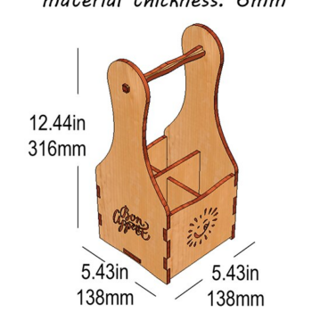 Intra απο ξύλο plywood 3mm-4mm πάχος – Επιτραπέζια οργάνωση μπαχαρικών για εστιατόρια Δίασταση  20x20 cm INTRAFABR-118201639 - Image 2