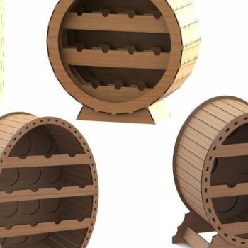 Intra απο ξύλο plywood 3mm-4mm πάχος – Σετ επιτραπέζιων ραφιών κρασιού, Βάση κρασιού Δίασταση 20x20 cm INTRAFABR-38392180 - Image 1