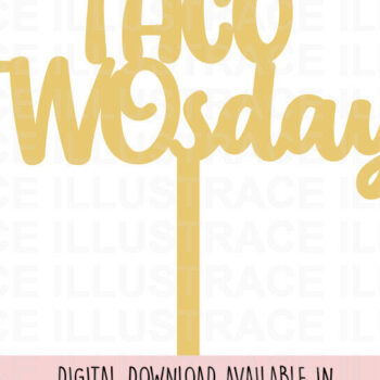 Intra απο ξύλο plywood 3mm-4mm πάχος – Taco Twosday Cake Topper Δίασταση  20x20 cm INTRAFABR-86770713 - Image 2