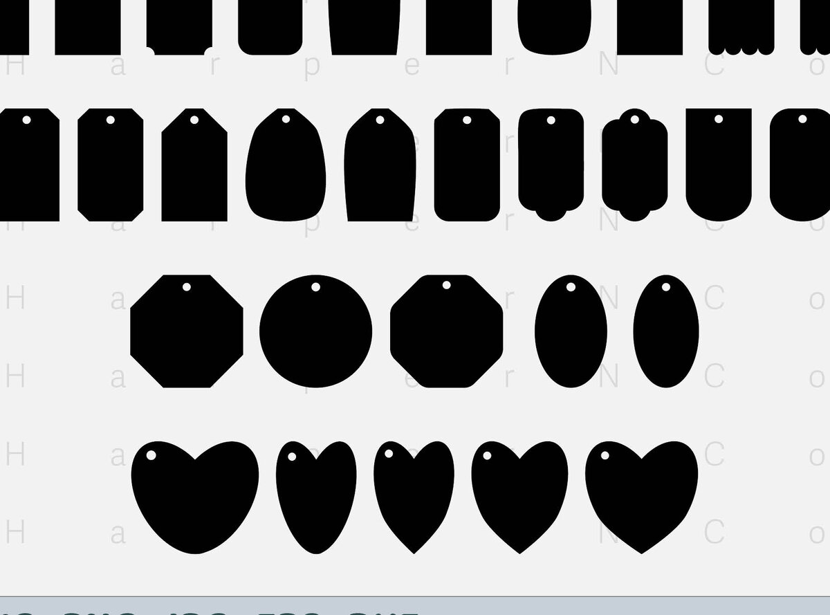 Intra απο ξύλο plywood 3mm-4mm πάχος – Tag, 30 Tags Templates, Bundle, Png Δίασταση  20x20 cm INTRAFABR-80031325