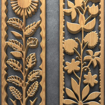 Intra απο ξύλο plywood 3mm-4mm πάχος – Ψηλές λωρίδες Δίασταση 20x20 cm INTRAFABR-124783223 - Image 2