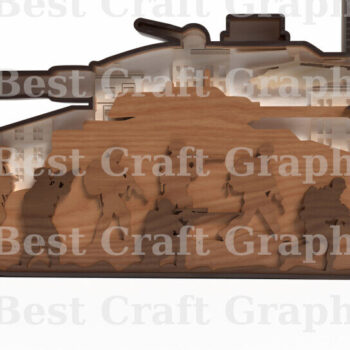 Intra απο ξύλο plywood 3mm-4mm πάχος – Tank Layered Design Δίασταση  40x30 cm INTRAFABR-122147216 - Image 1