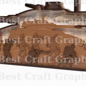 Intra απο ξύλο plywood 3mm-4mm πάχος – Tank Layered Design Δίασταση  40x30 cm INTRAFABR-122147216 - Image 3