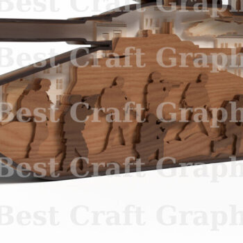 Intra απο ξύλο plywood 3mm-4mm πάχος – Tank Layered Design Δίασταση  40x30 cm INTRAFABR-122147216 - Image 6