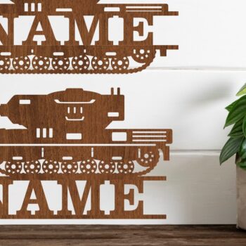 Intra απο ξύλο plywood 3mm-4mm πάχος – Πρότυπο κοπής λέιζερ Sin Name Tank Δίασταση 20x20 cm INTRAFABR-76642412 - Image 1