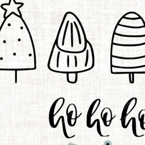 Intra απο ξύλο plywood 3mm-4mm πάχος – Χριστουγεννιάτικα δέντρα Hohoho Γερμανικά Δίασταση  20x20 cm INTRAFABR-107596423