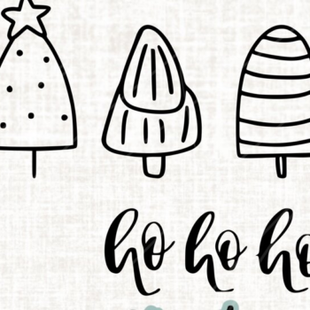 Intra απο ξύλο plywood 3mm-4mm πάχος – Χριστουγεννιάτικα δέντρα Hohoho Γερμανικά Δίασταση  20x20 cm INTRAFABR-107596423 - Image 1