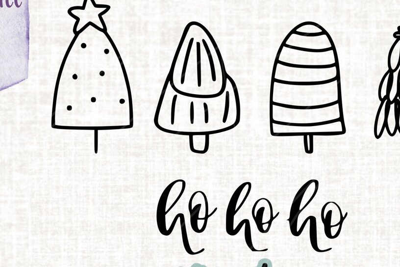 Intra απο ξύλο plywood 3mm-4mm πάχος – Χριστουγεννιάτικα δέντρα Hohoho Γερμανικά Δίασταση  20x20 cm INTRAFABR-107596423