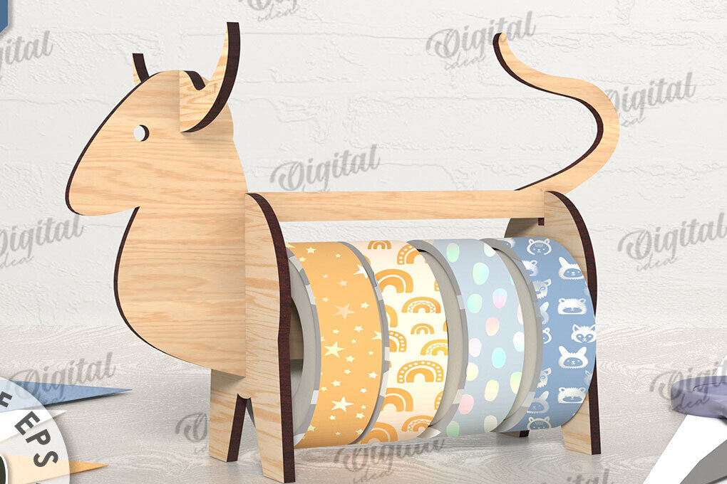 Intra απο ξύλο plywood 3mm-4mm πάχος – Tape Organizer. Bull Δίασταση  20x20 cm INTRAFABR-108024877