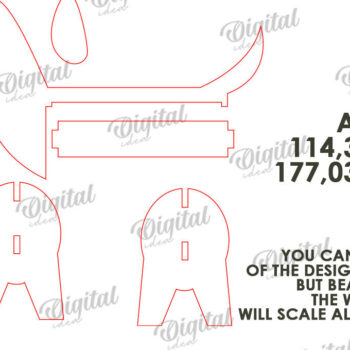 Intra απο ξύλο plywood 3mm-4mm πάχος – Tape Organizer. Bull Δίασταση  20x20 cm INTRAFABR-108024877 - Image 3