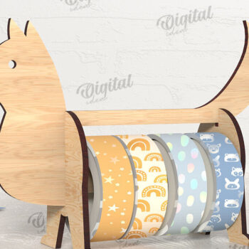 Intra απο ξύλο plywood 3mm-4mm πάχος – Tape Organizer. Σκύλος Δίασταση  20x20 cm INTRAFABR-108024649 - Image 1