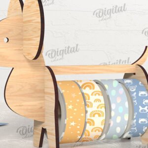 Intra απο ξύλο plywood 3mm-4mm πάχος – Tape Organizer. Ελέφαντας Δίασταση  20x20 cm INTRAFABR-108024931